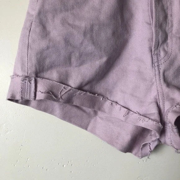 Divided Pink Shorts w/ Rolled Raw Hem - Picture 2 of 5